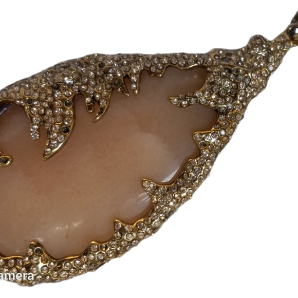 Oversized Quartz in Pink Pendant Neiman Marcus NWOT Bittar Style - Picture 4 of 7